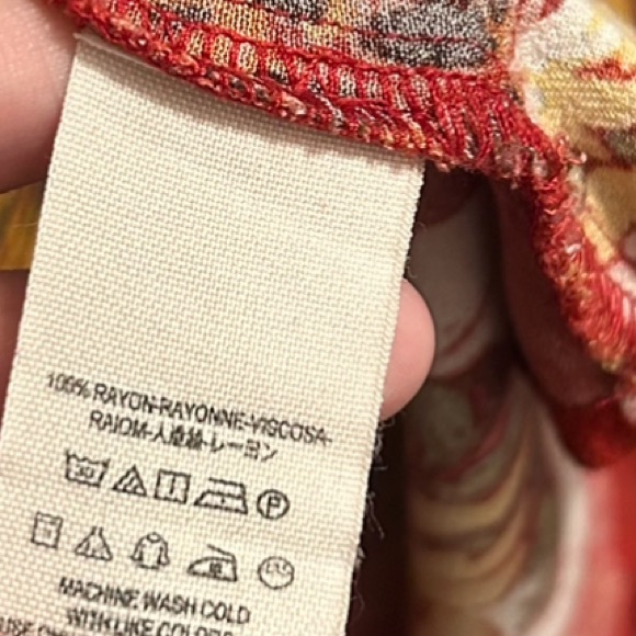 FREE PEOPLE Boho Lovely Day Red Floral Sleeveless Tie Front Dress - Picture 15 of 16